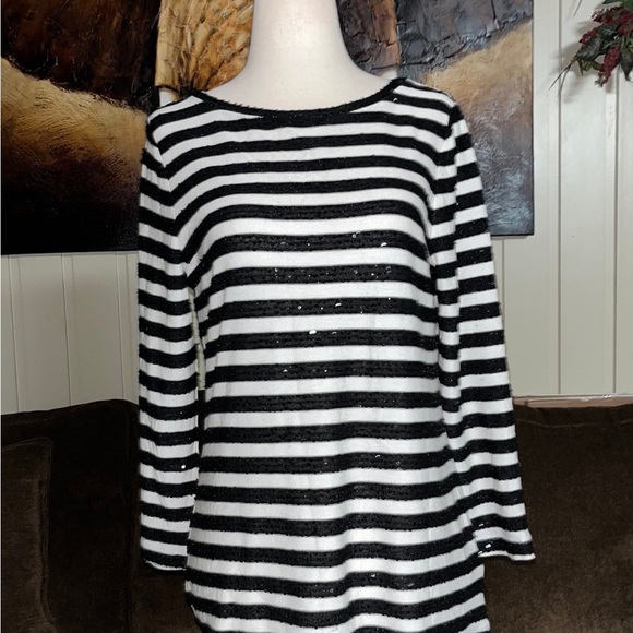 Talbots • Black/ White • Shimmering • Sweater • Size Small (P) • New/ Tags - Picture 14 of 16
